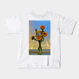 Flowers By The Window Kids T-Shirt